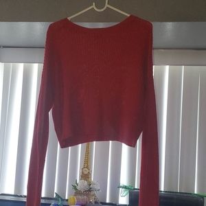 Red knitted sweater